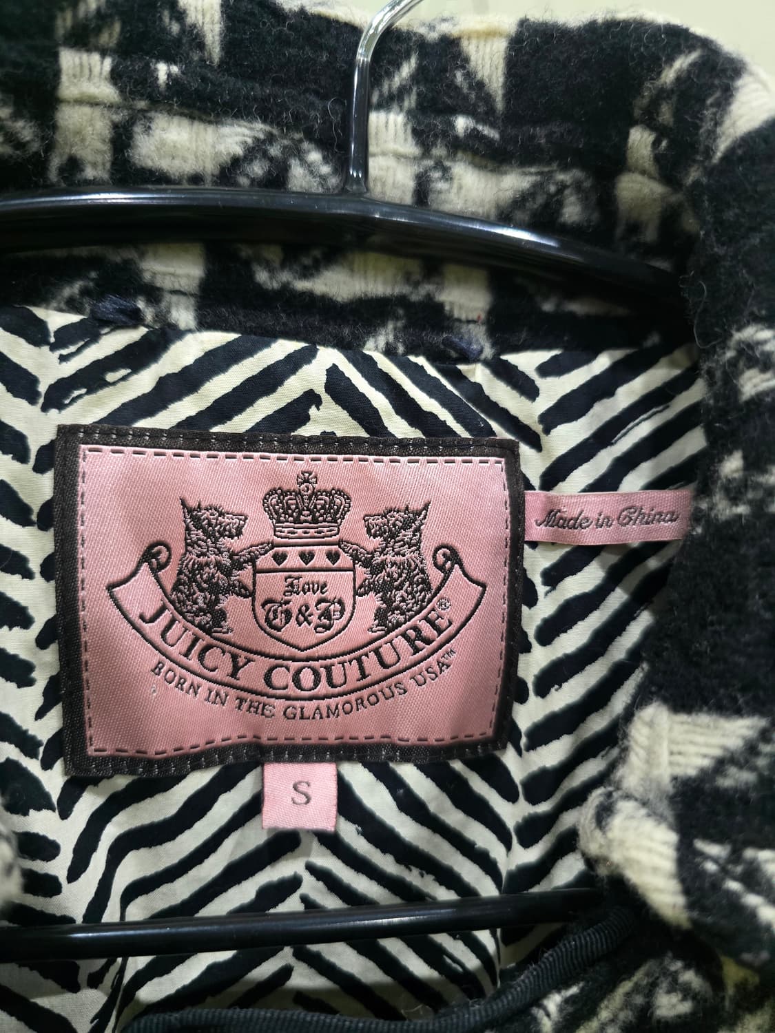 쥬시꾸뛰르 블랙화이트 트위드 코트 상품이미지2