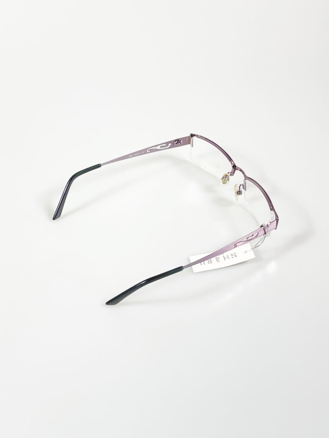 HARU 퍼플 반무테 스퀘어 메탈 프레임 빈티지 안경 상품이미지4