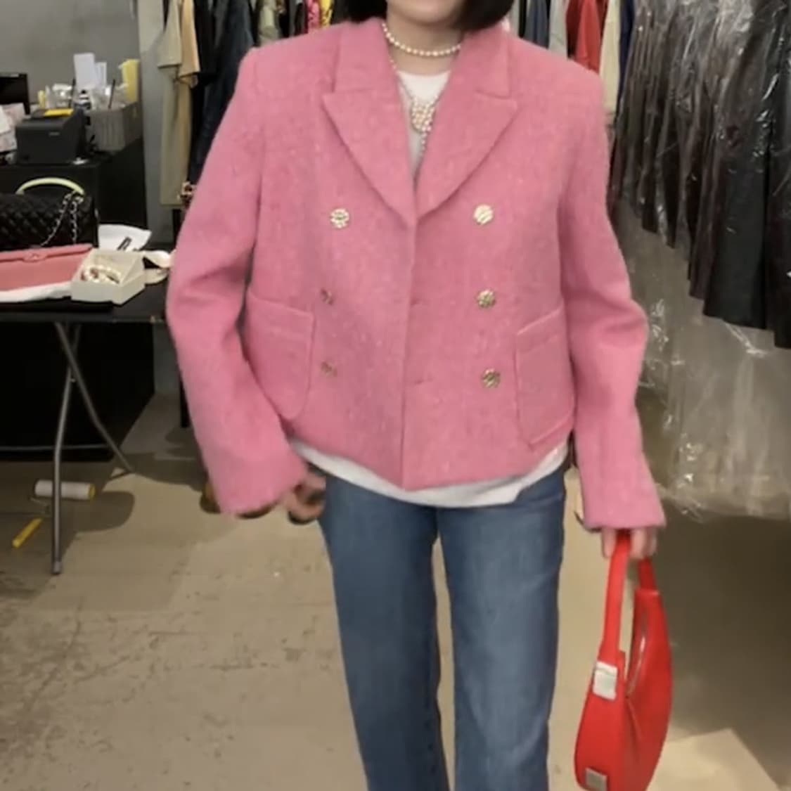 헬더 핑크 부클자켓 상품이미지2