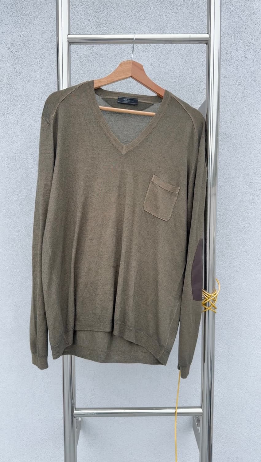 Leather Patch Silk Wool Sweater 상품이미지3