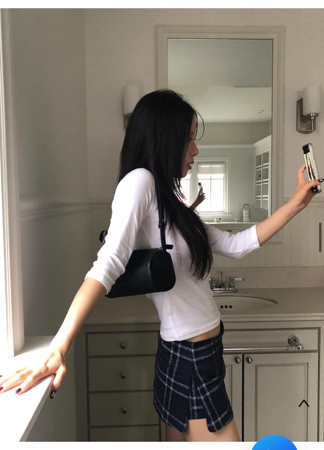 릿킴 빈티지 스커트 - NAVY 상품이미지4