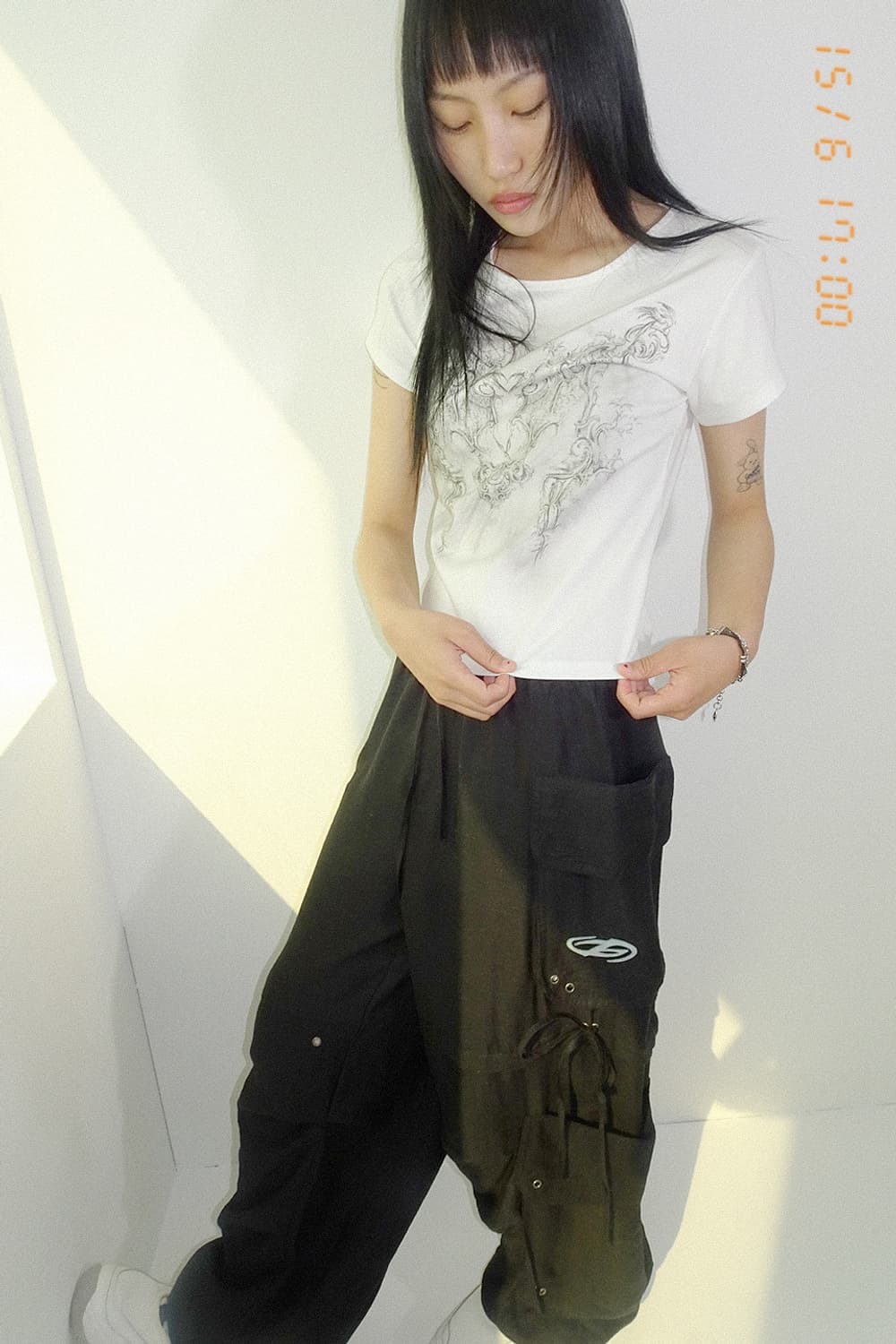 허그유어스킨 린넨 카고 팬츠 블랙 상품이미지6