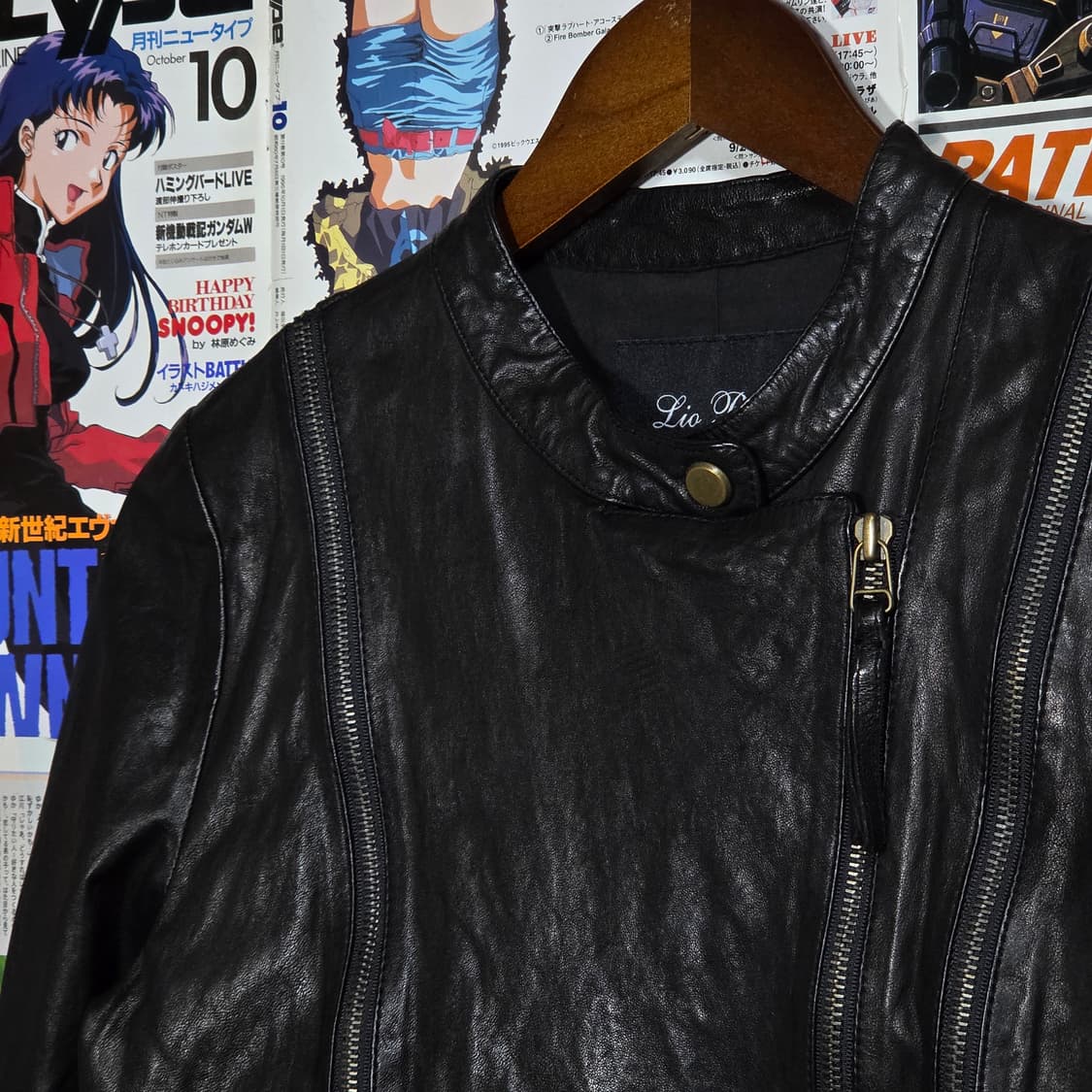 빈티지 블랙 락시크 펑크 양가죽 라이더 자켓 상품이미지3