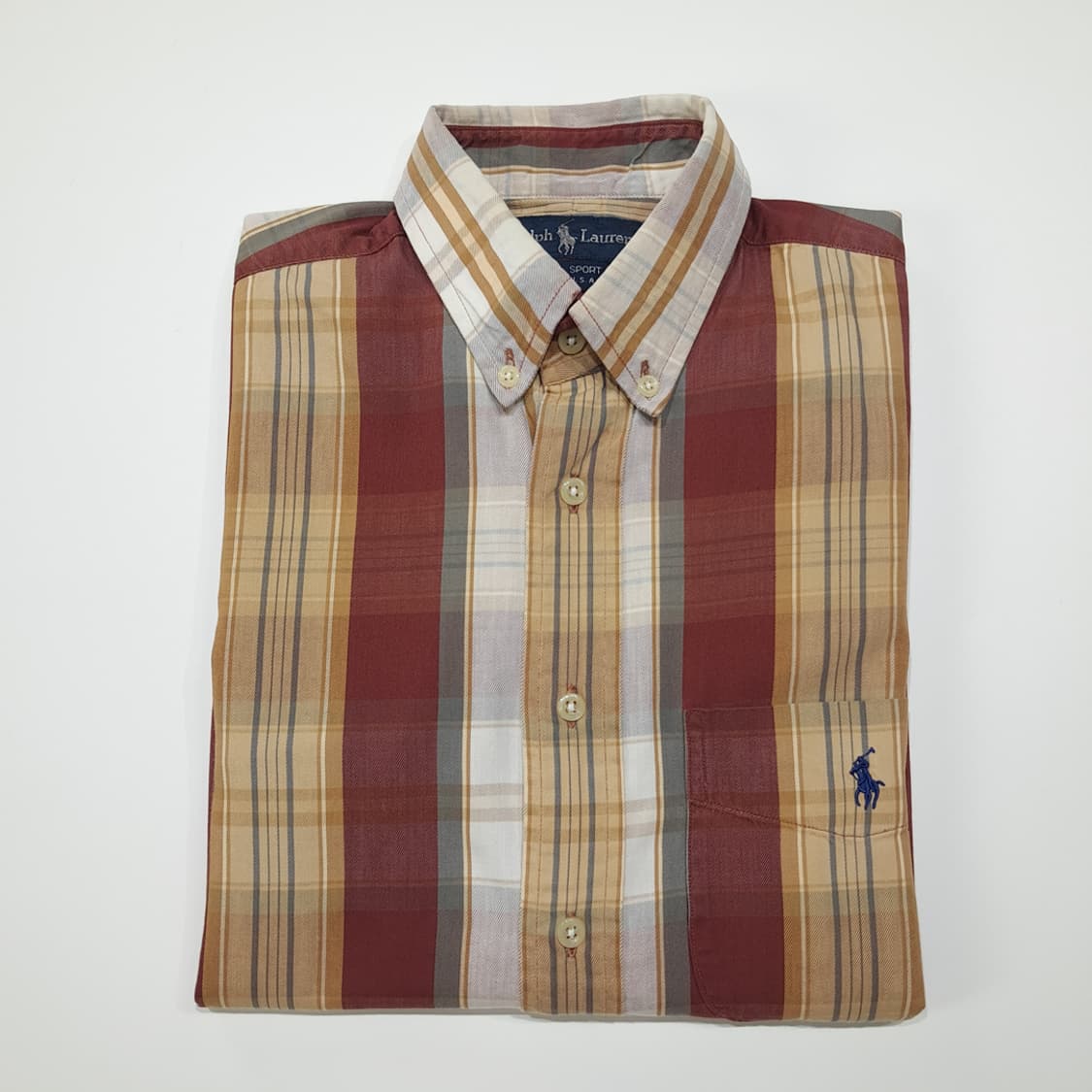 CL894 S 폴로 90s 미국판 브리티시 체크 셔츠 남방 상품이미지7