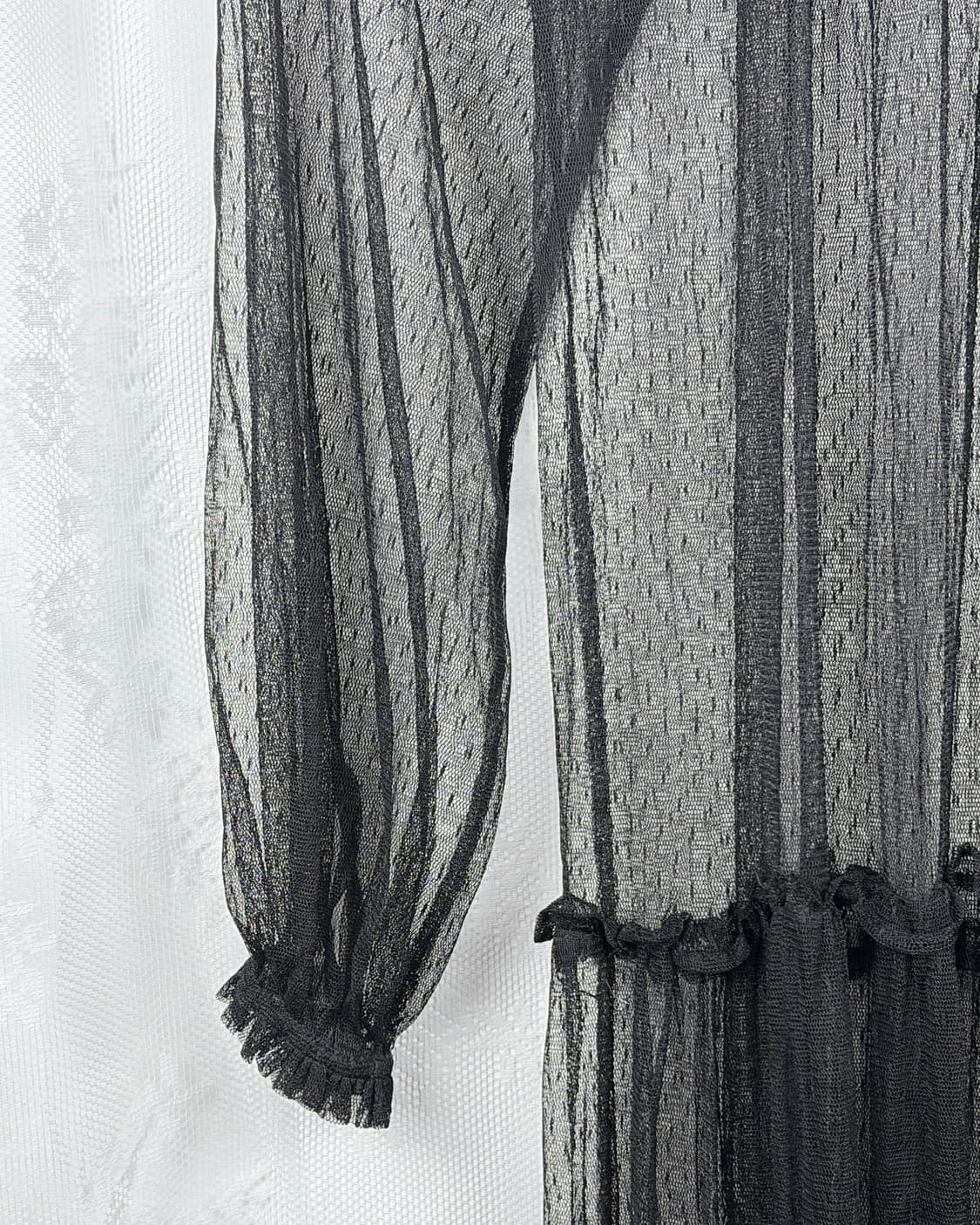 Black see-through layered dress 상품이미지3