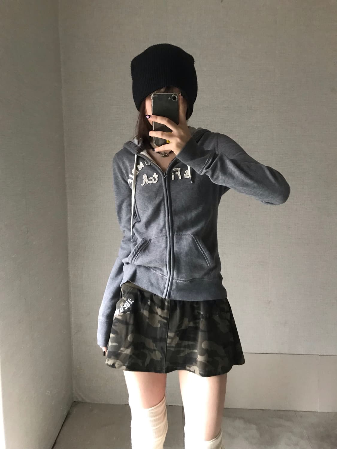 아베크롬비 그레이 슬림핏 후드집업 상품이미지2