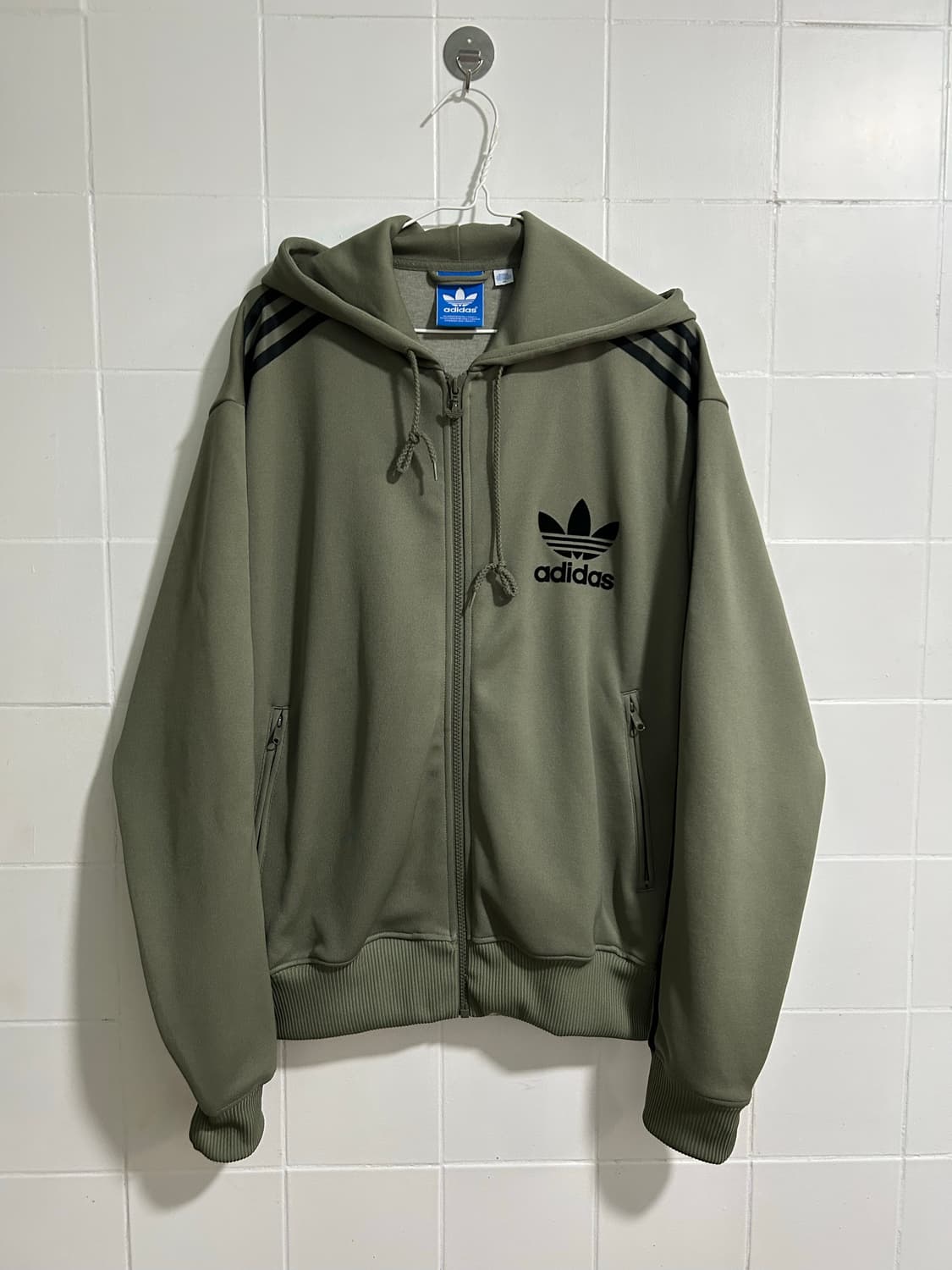 아디다스 카키 후드집업 져지 상품이미지1