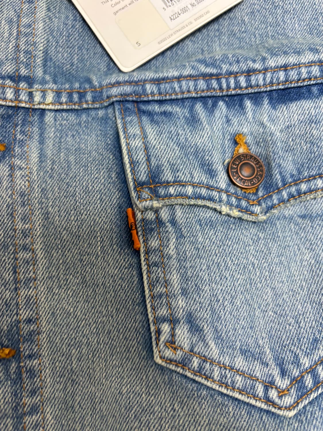 리바이스 LVC 오렌지탭 데님 트러커 자켓 S 상품이미지6