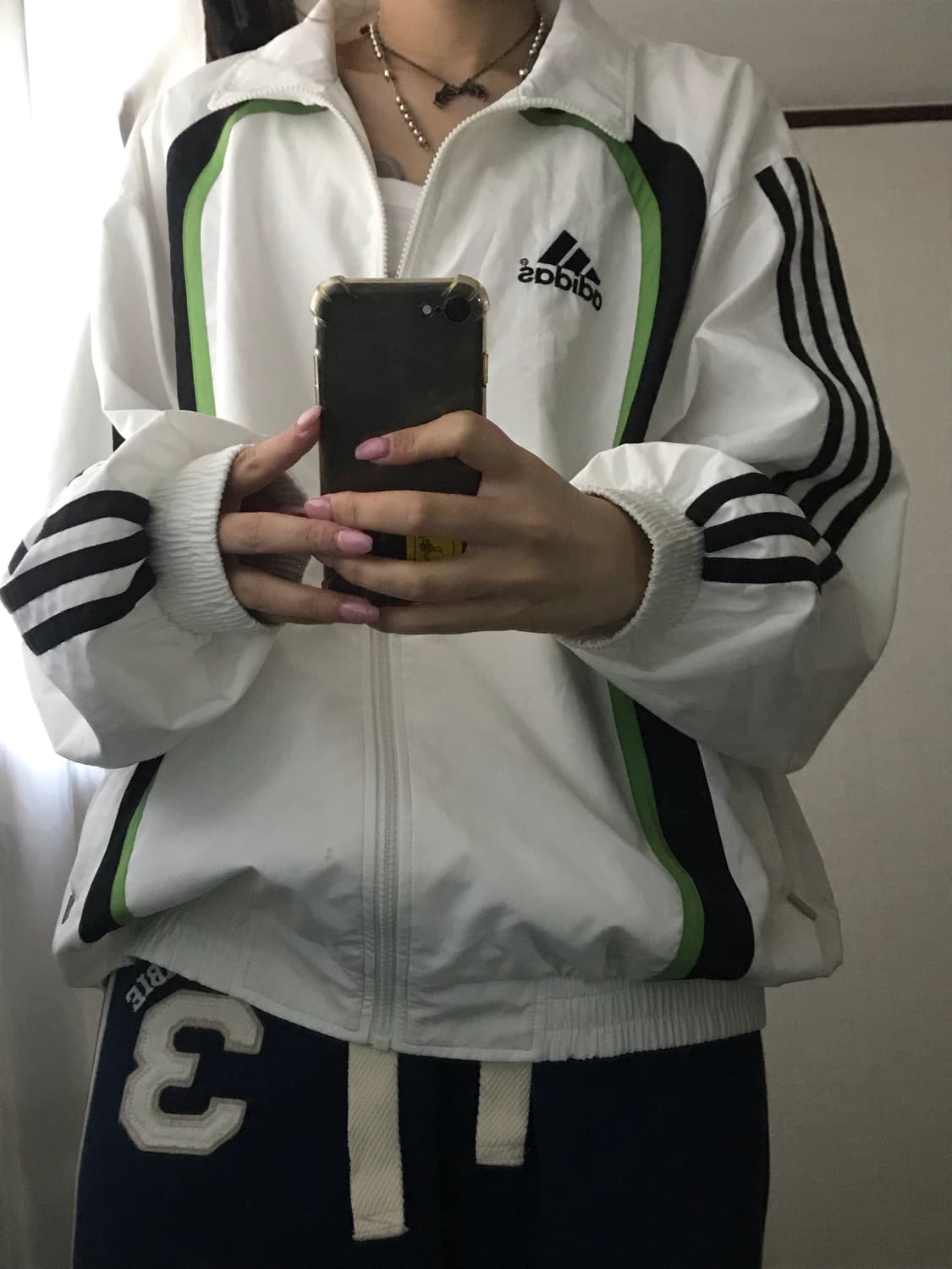 아디다스 90s 오버핏 화이트 바람막이 상품이미지7