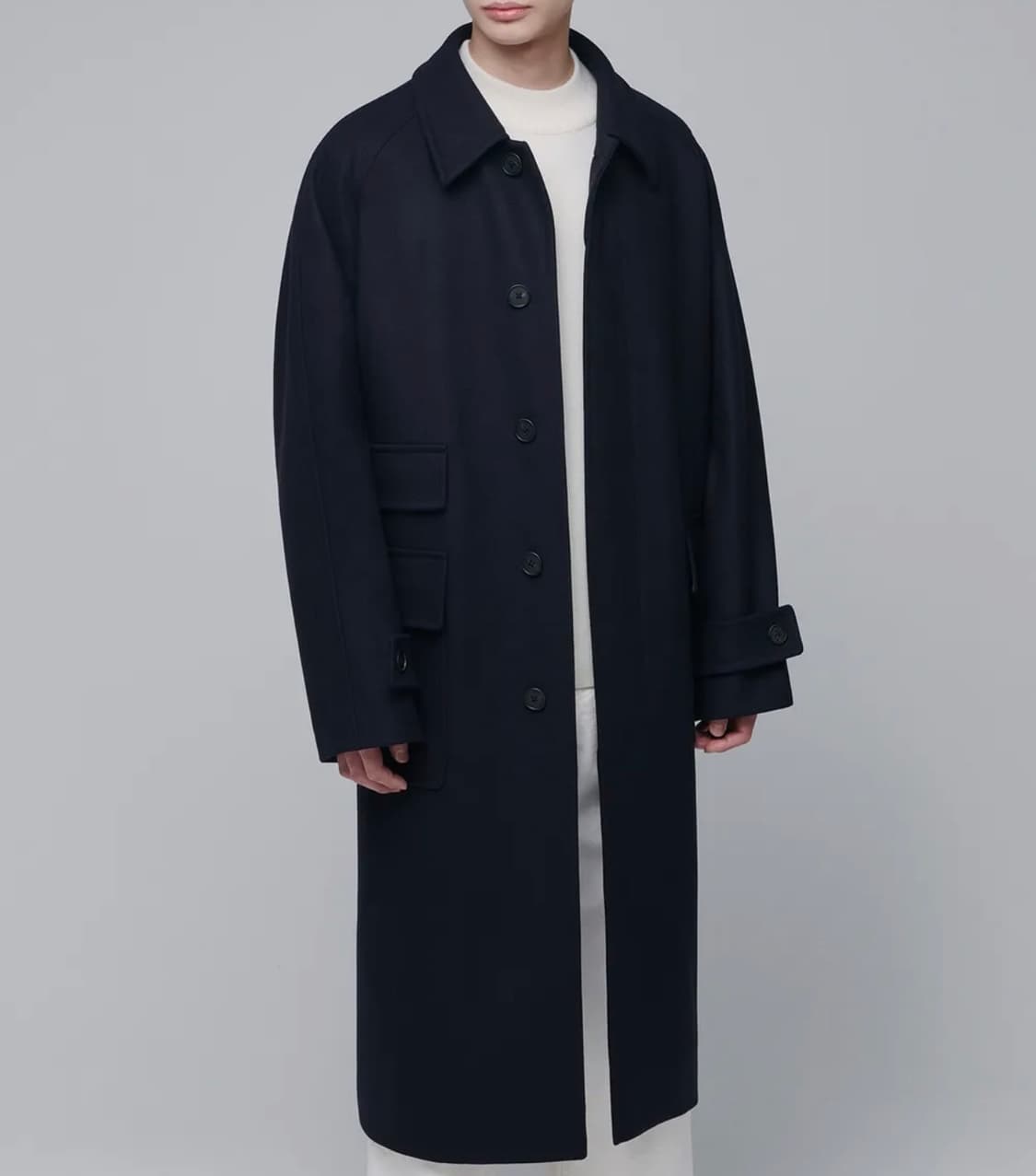 무탠다드 네이비 MTR 오버사이즈 발마칸 코트 상품이미지1
