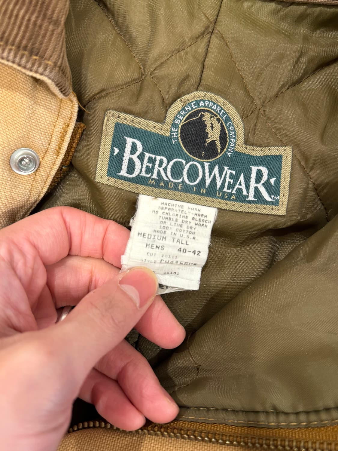 90s Bercowear 빈티지 덕 캔버스 헌팅 초어 자켓 (USA) 상품이미지10