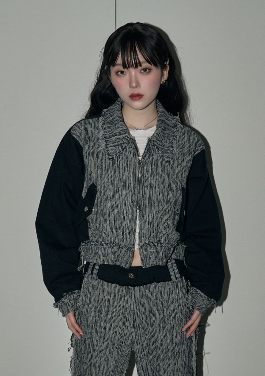 체리퀴리 자카드 데님 점퍼  상품이미지1