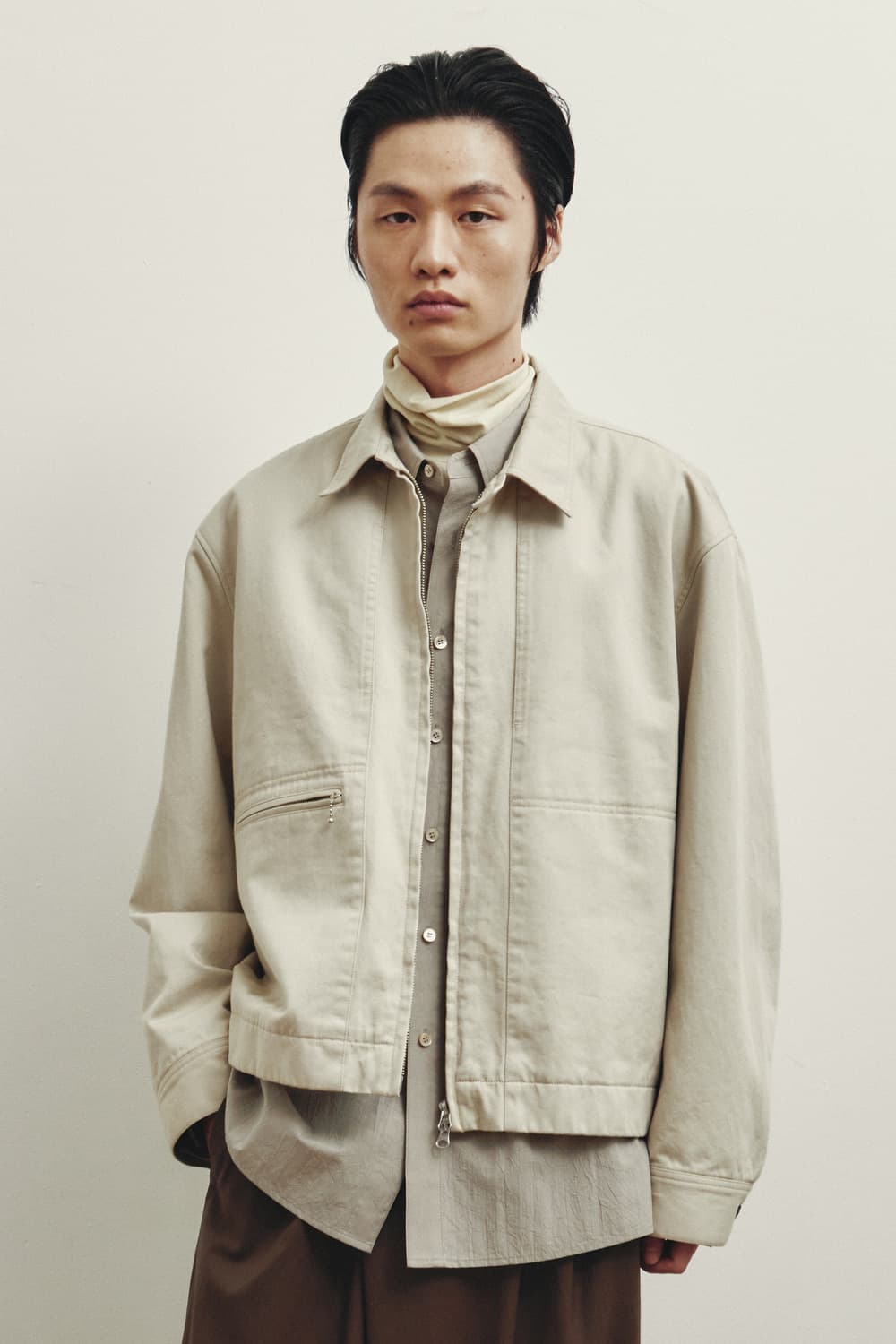 youth 유스 크롭 지퍼 블루종 라이트베이지 M 상품이미지1