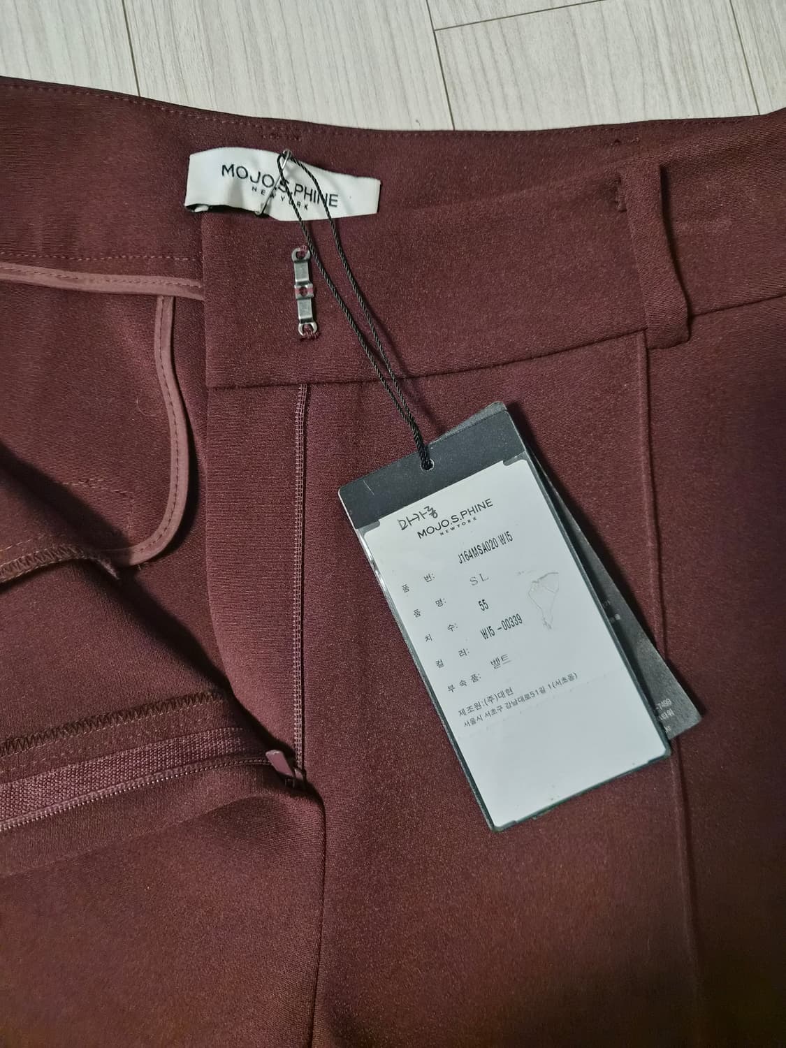 모조에스핀(MOJO.S.PHINE) 슬림 슬랙스 (와인/55) 상품이미지3