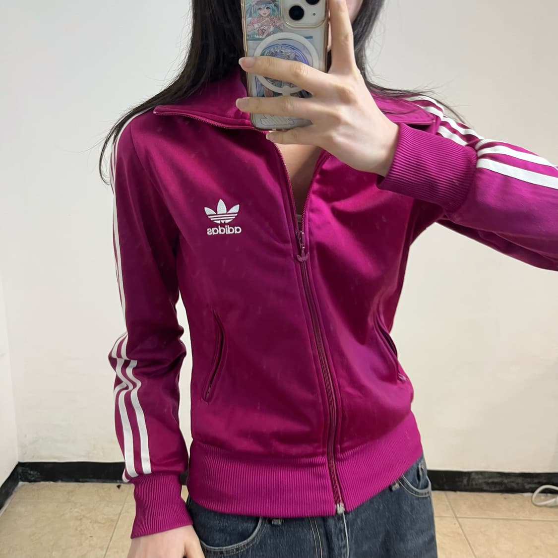 Adidas magenta pink firebird jersey 상품이미지2