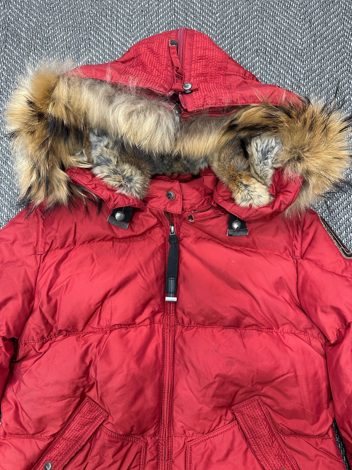 파라점퍼스 퍼 롱 파카 레드 상품이미지5