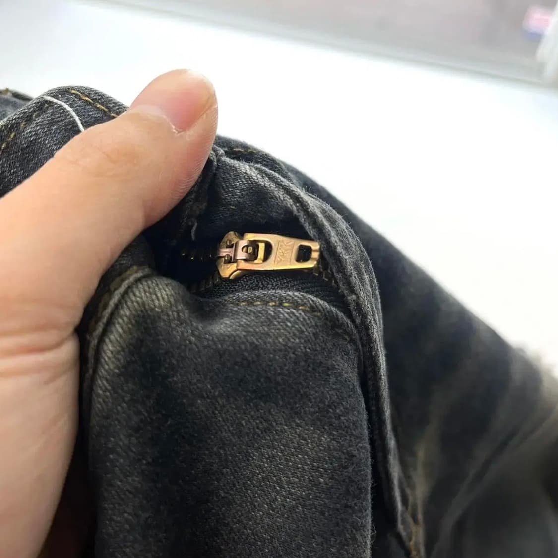 빈티지 프린지 부츠컷 데님 팬츠 상품이미지4