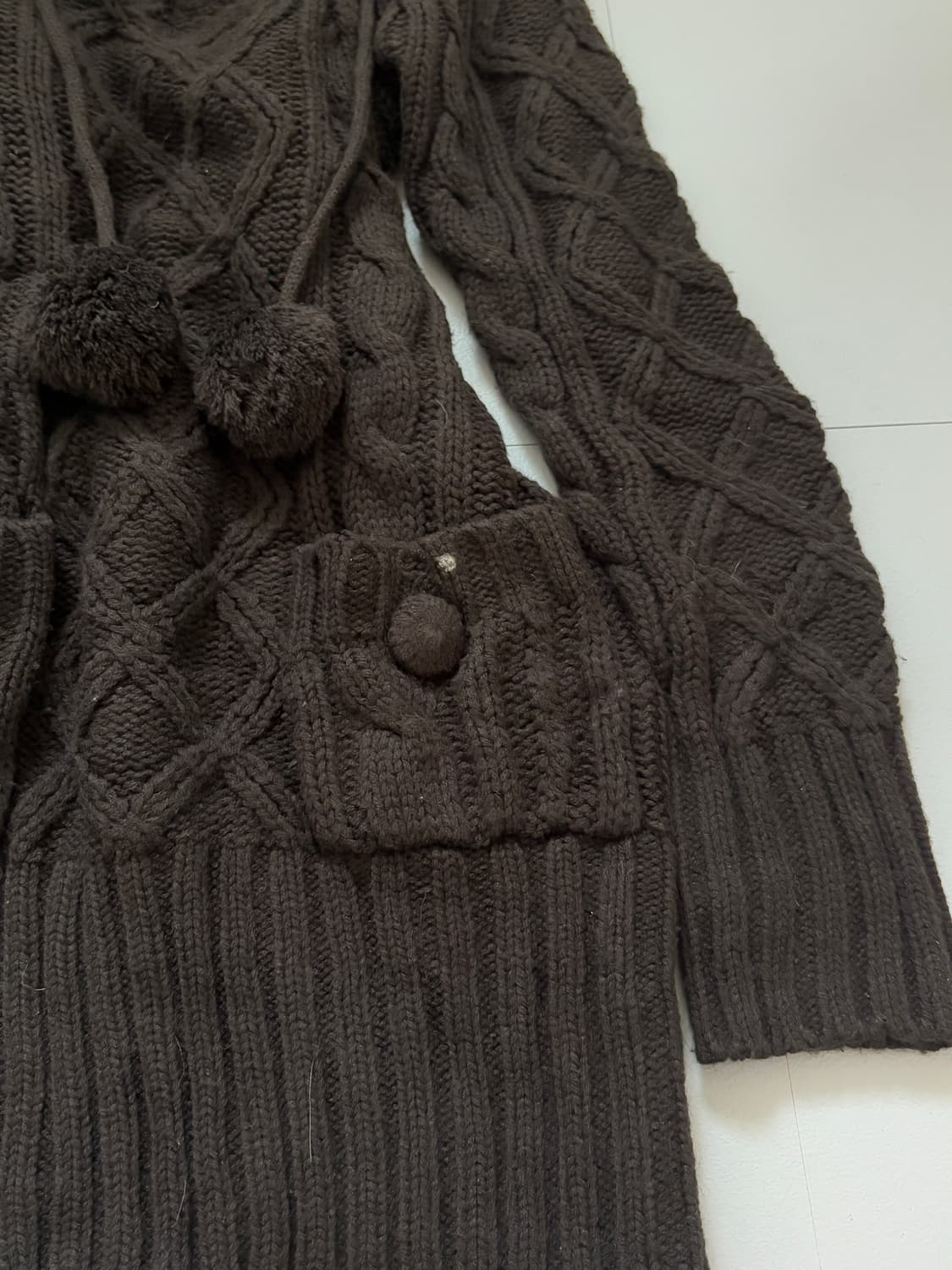 • Brown cable hooded knitwear 상품이미지7