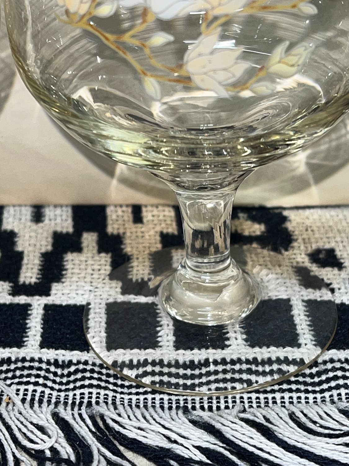 80s Korean VTG Floral Stem Glass 상품이미지9