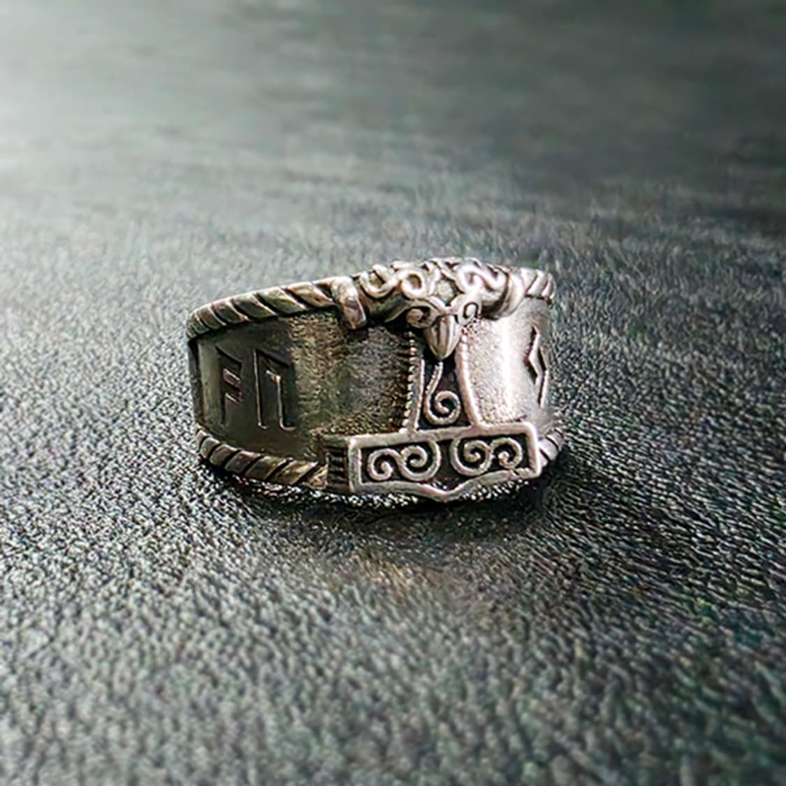 Vorn 실버 남자 엔틱 빈티지 명품 고대 룬 바이킹 반지 상품이미지1