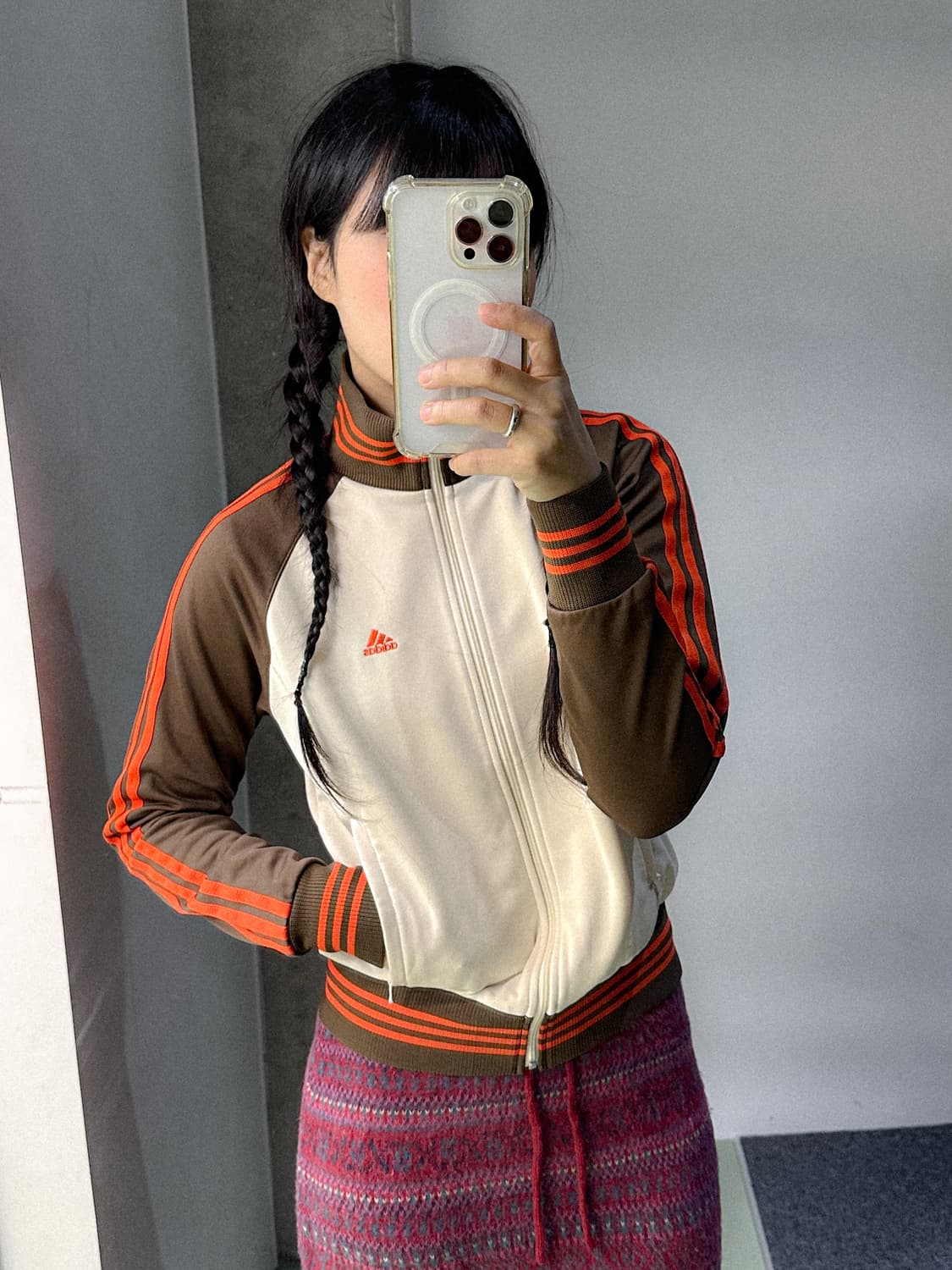 adidas brown/cream track zip up 상품이미지1