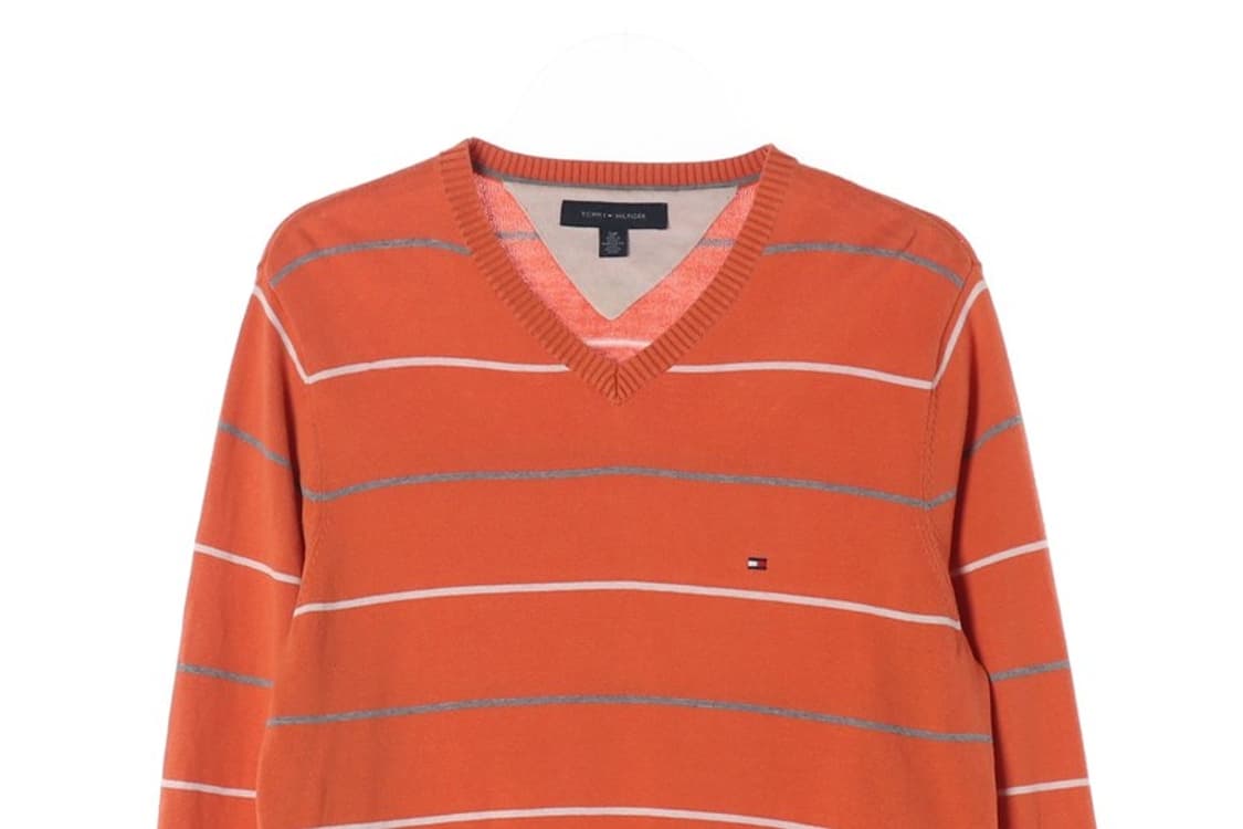 타미힐피거 브이넥 스트라이프 니트 S 상품이미지3