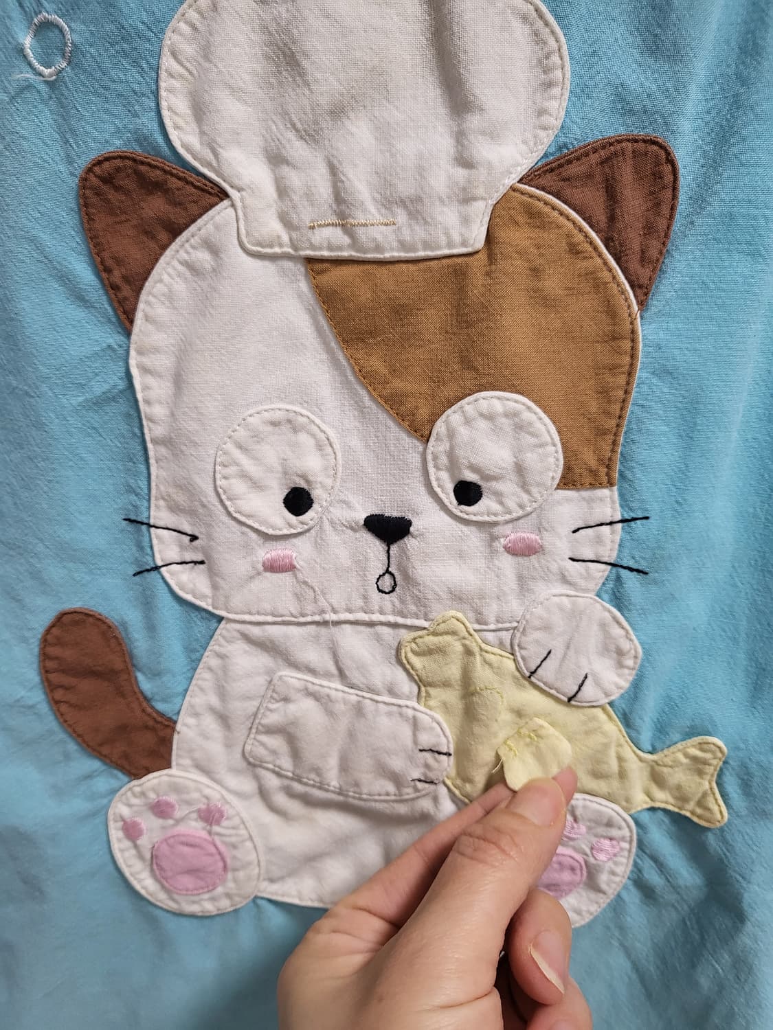 너무귀여운 PET SHOP 고양이 캐릭터 하늘색 앞치마 상품이미지4