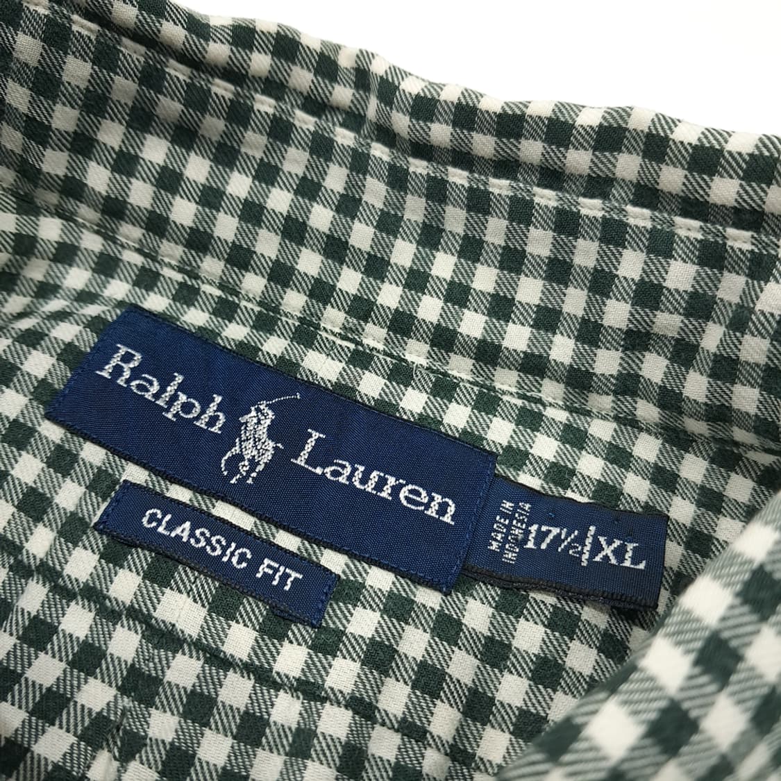 CL684 XL 폴로 90s 마이크로체크 딥그린 셔츠 남방 상품이미지3
