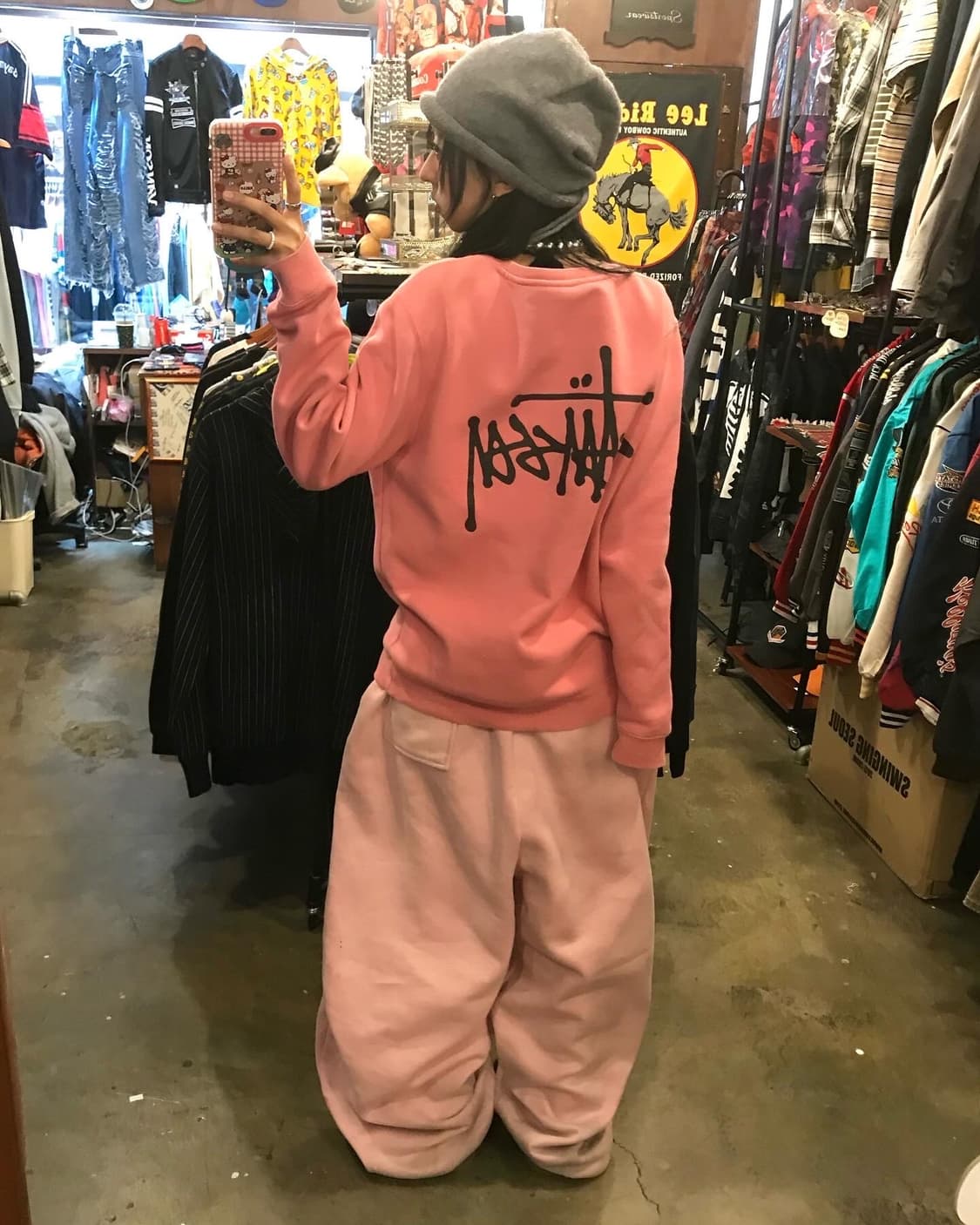 Stussy Stock Logo Pink SweatShirts 상품이미지3