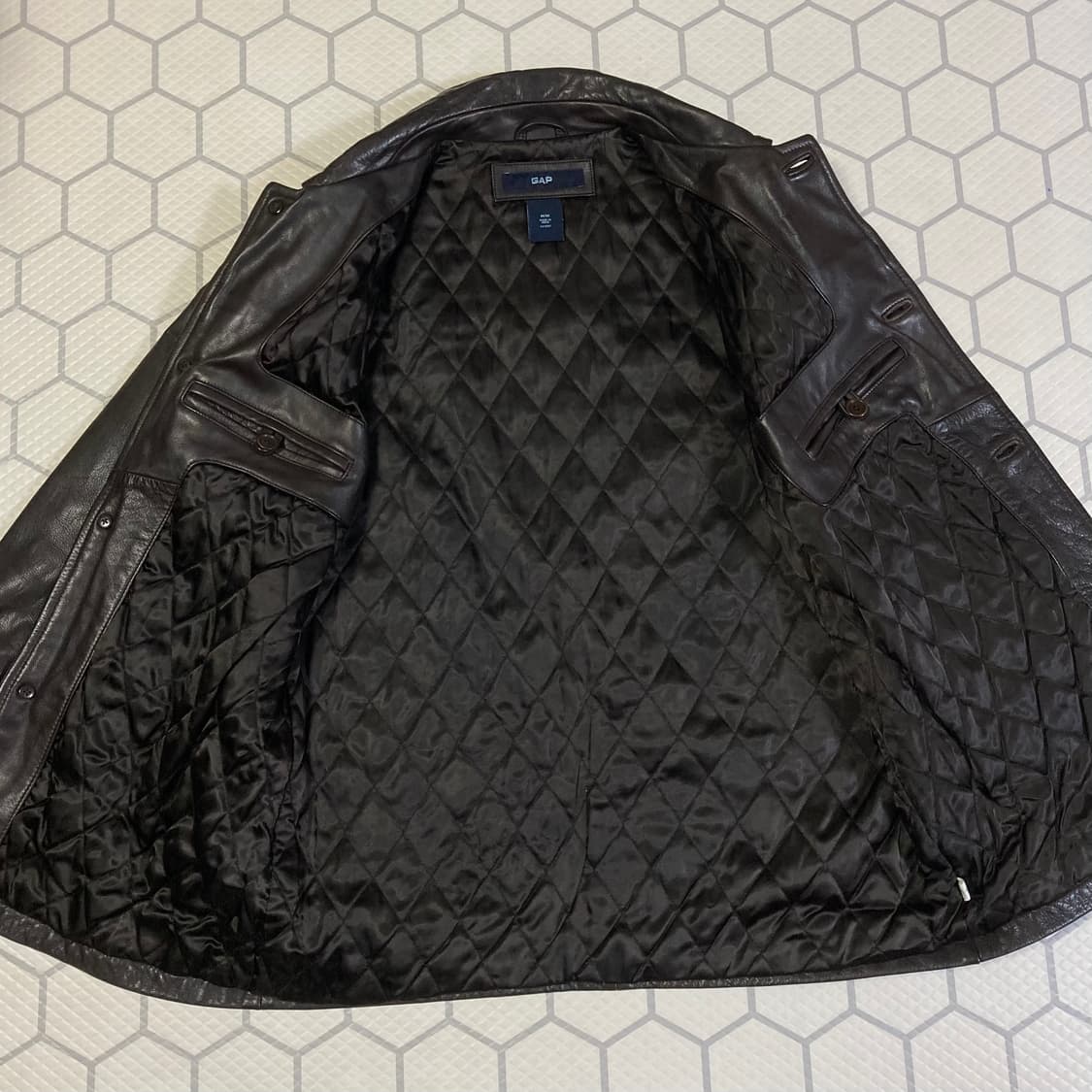 (M) 00s 갭 레더 카코트 다크 브라운 올드갭 상품이미지7