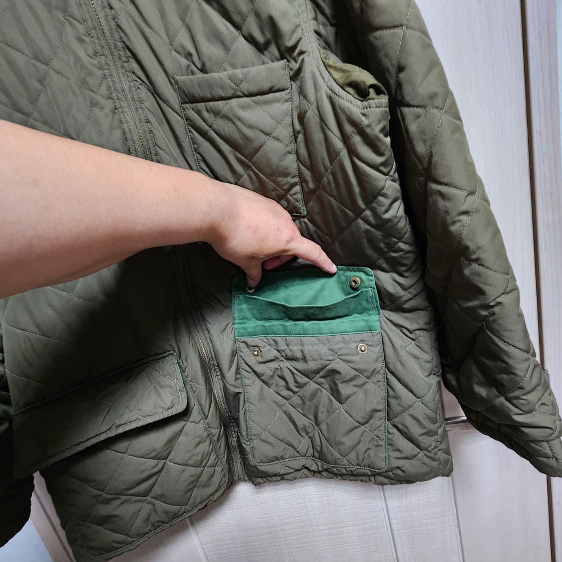 00s 빈티지 Ralph Lauren 폴로 랄프로렌 카키 퀄팅 후드(L) 상품이미지6