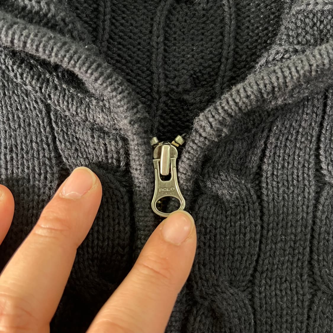 W 95 폴로랄프로렌 꽈배기 코튼 니트 후드집업 상품이미지3