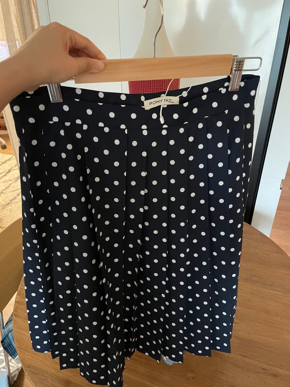 ponytail Dot skirt (Navy & White) 상품이미지3