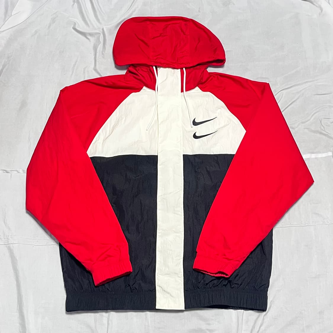 L 나이키 더블 스우시 백로고 배색 후드 바람막이 상품이미지2