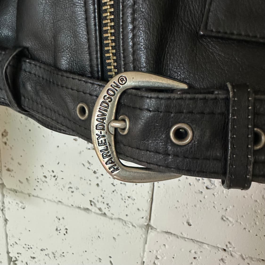 38 할리데이비슨 가죽 라이더자켓 블랙 상품이미지3