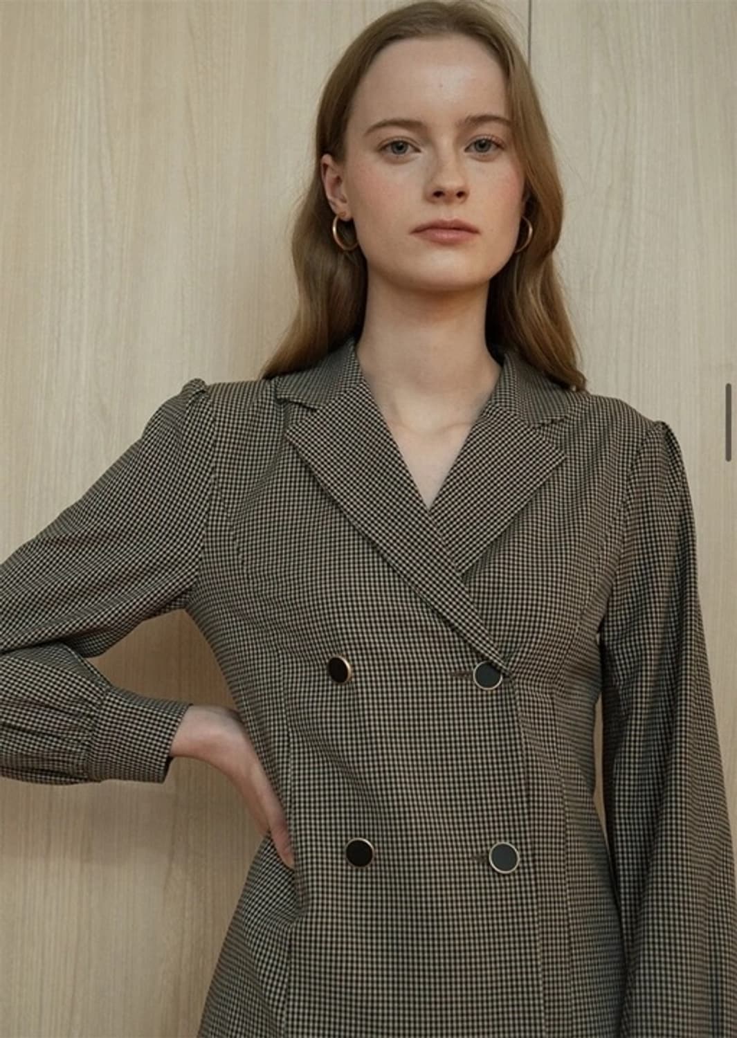 아워코모스 체크 자켓 원피스  상품이미지2