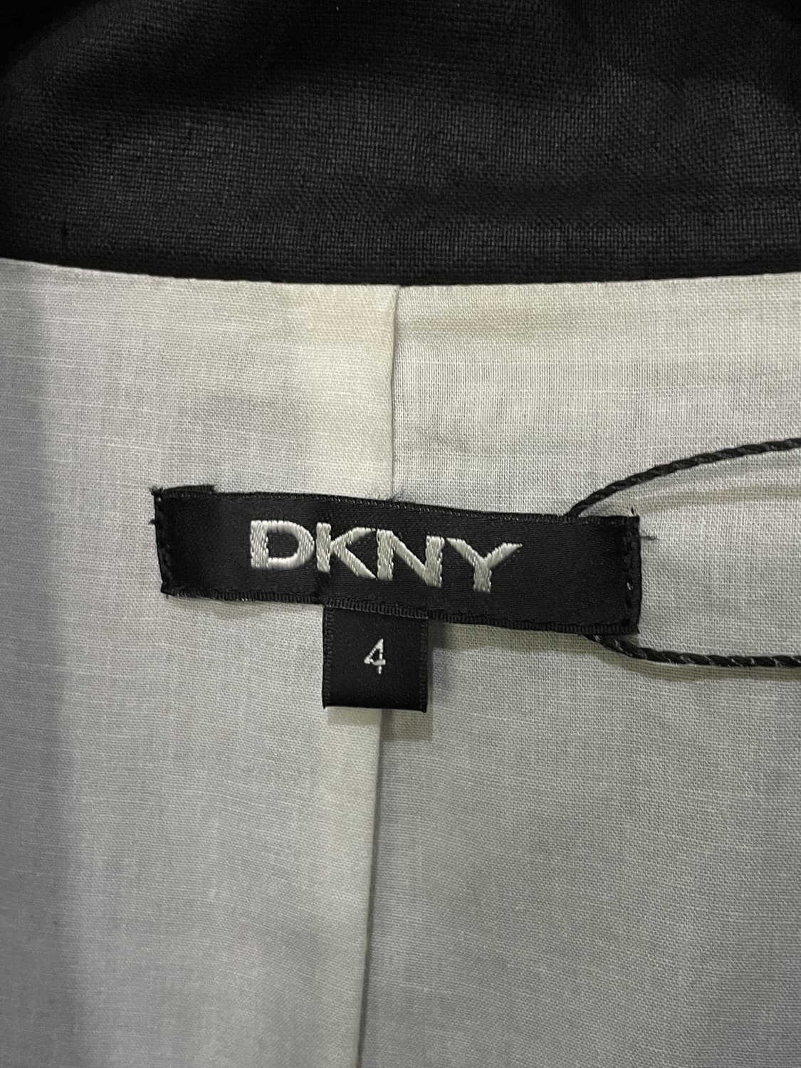 DKNY 블랙 리넨 롱 집업 자켓 상품이미지7