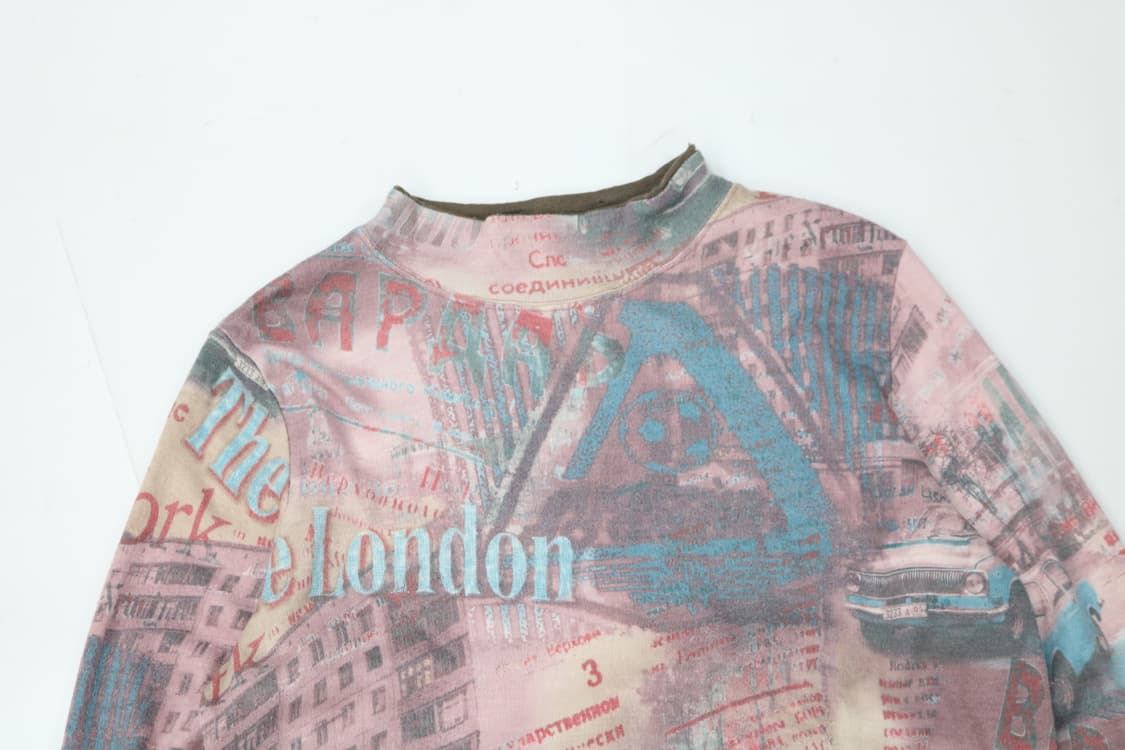 Ammlette 암렛 빈티지 시티 그래픽 하이넥 롱슬리브 티셔츠 상품이미지3