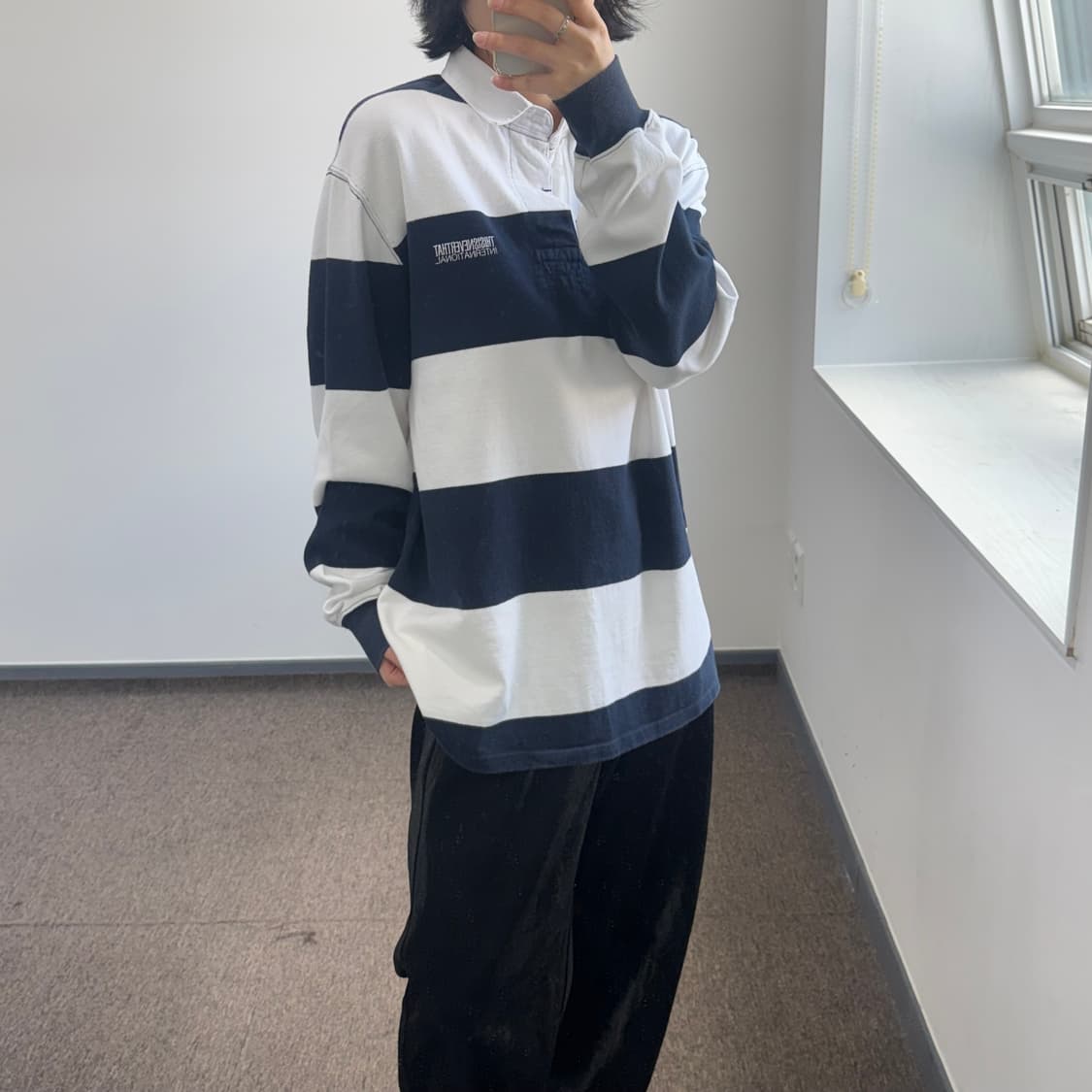 Thisisneverthat 디스이즈네버댓 네이비 스트라이프 카라티  상품이미지2