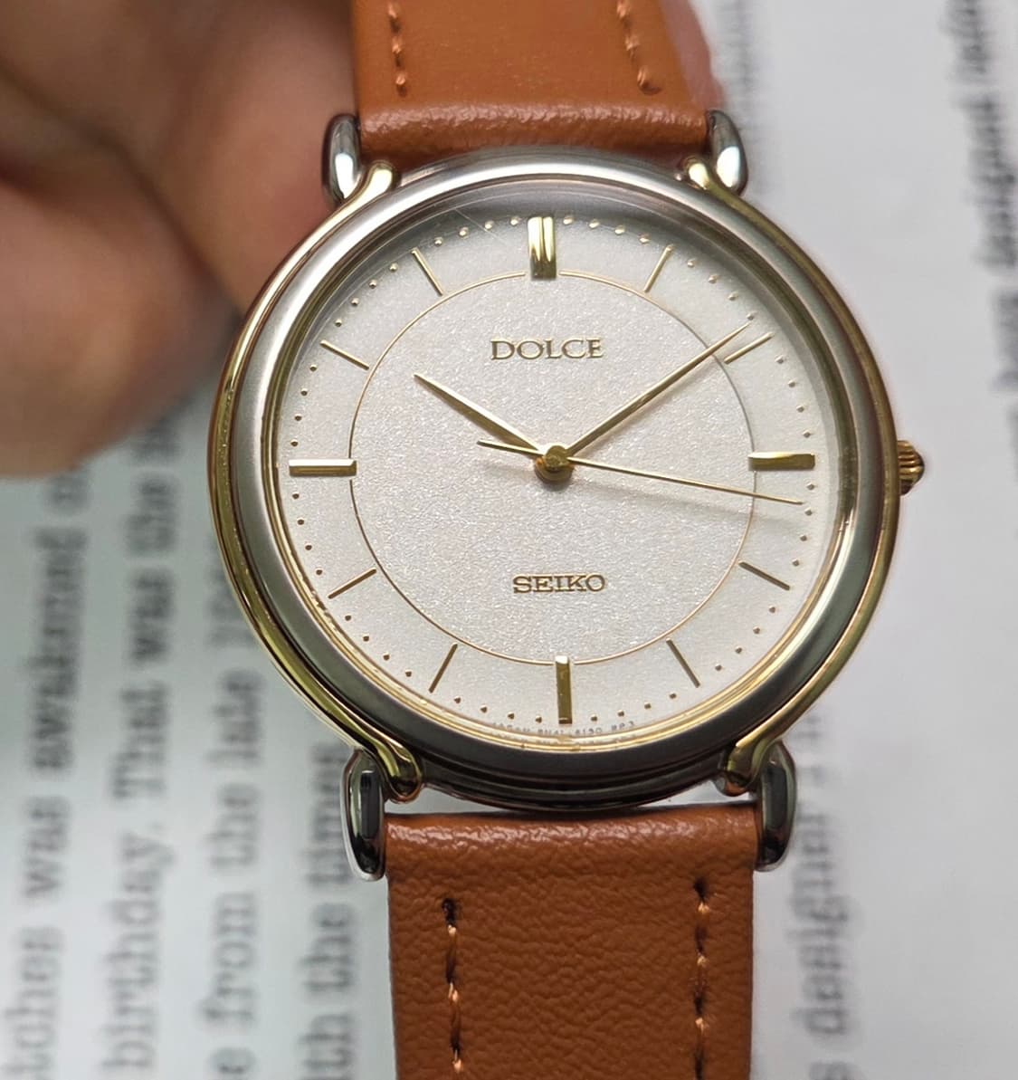 레어] 빈티지 세이코 돌체 화이트 스파클 다이얼 논데이트 슬림쿼츠
 상품이미지6