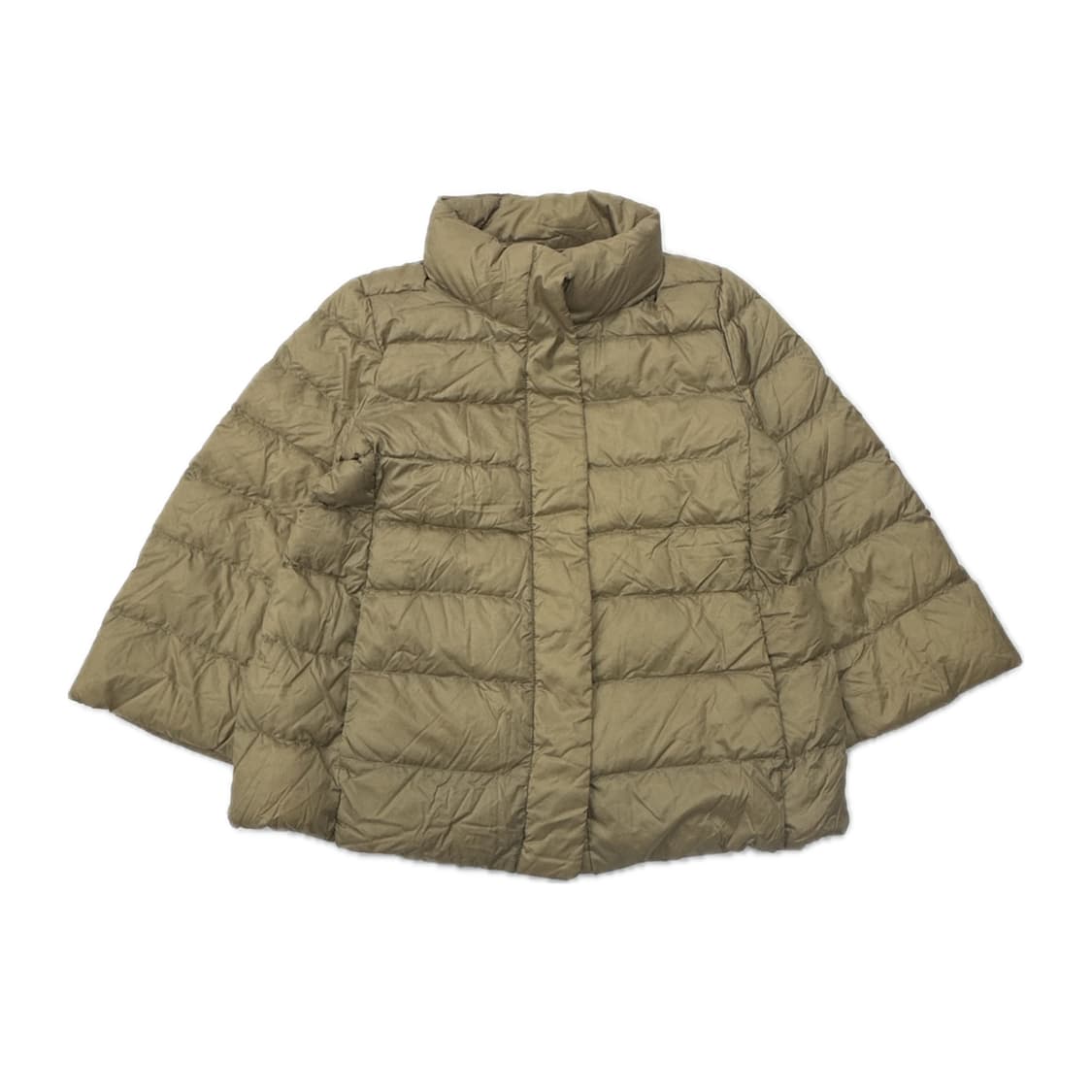 재팬 유니클로 베이지 사와코 케이프st 경량패딩 7부 러블리 다운 히피 상품이미지2