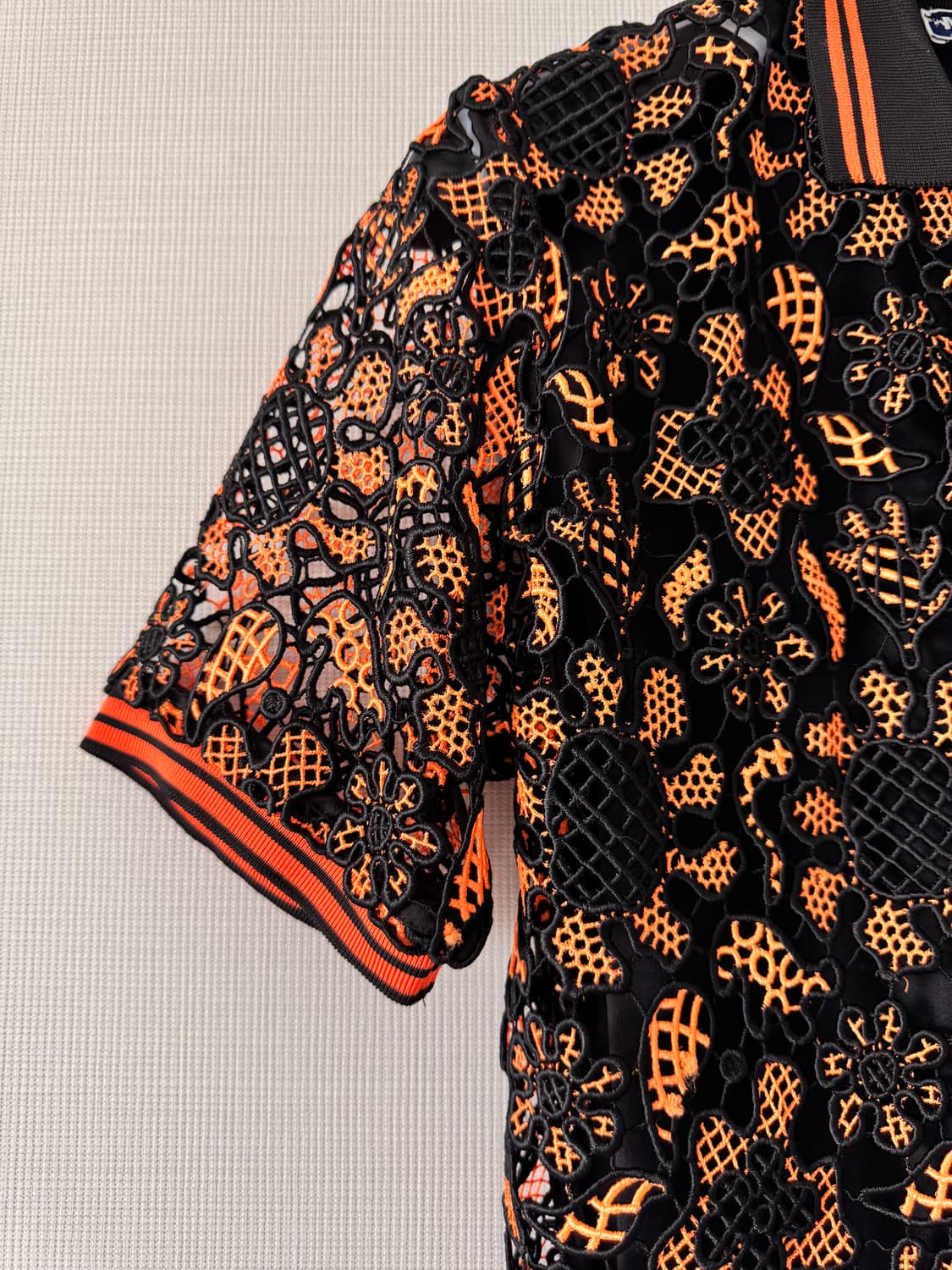 새상품 MSGM 레이스 반팔 티셔츠 블랙 38(55사이즈) 상품이미지4