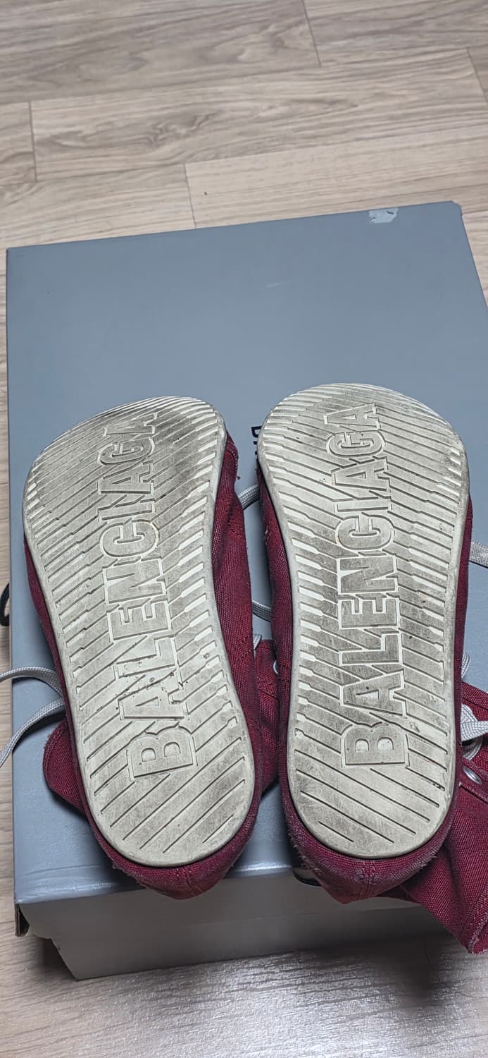 발렌시아가 파리 울트라 플랫 하이 탑 스니커즈 레드 42 상품이미지4