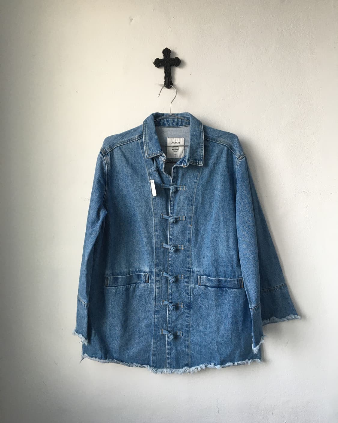 Qipao button denim jacket 상품이미지2