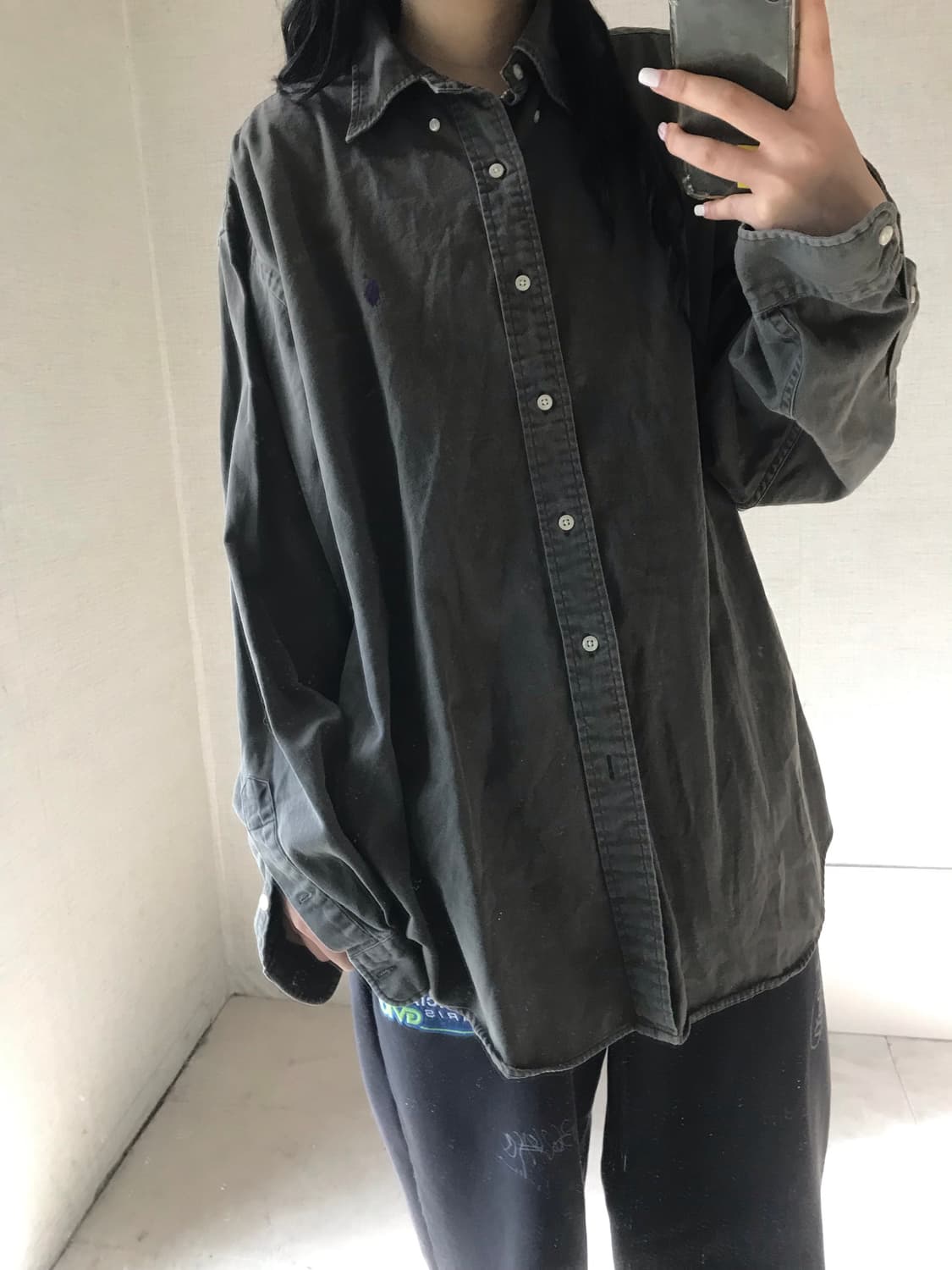 폴로 오버핏 카키 셔츠 상품이미지4