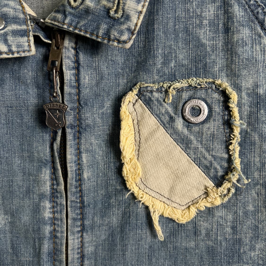 00's 디젤 워싱 데님 블루종 자켓 L 상품이미지8