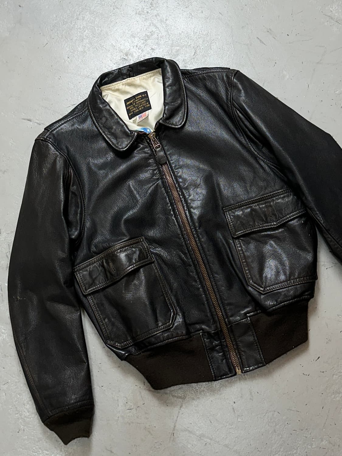 90's OG USA 아비렉스 레더 A-2 자켓 빈티지 레더 봄버 자켓 상품이미지5