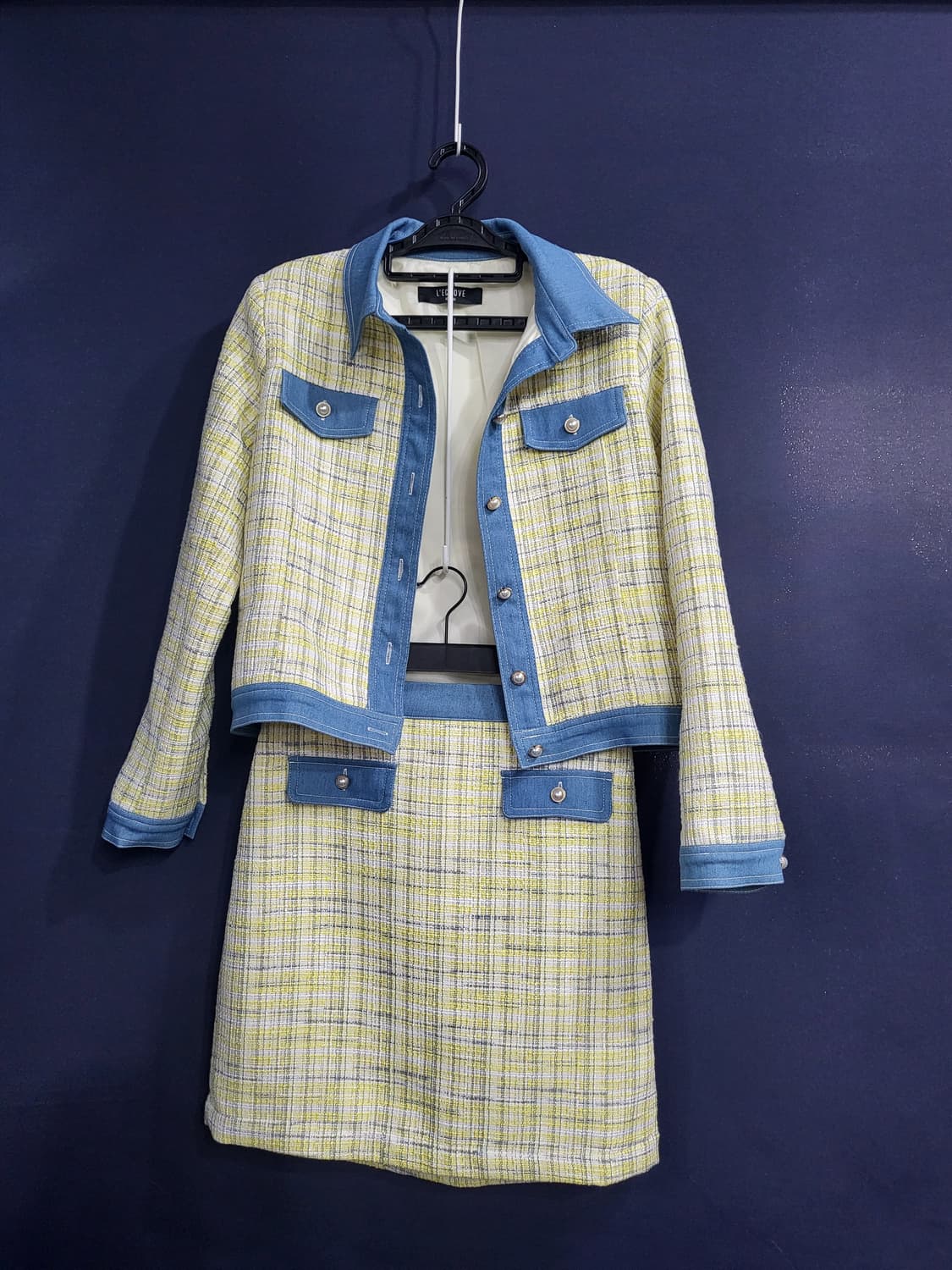 데님 크롭 트위드 셋업 상품이미지1