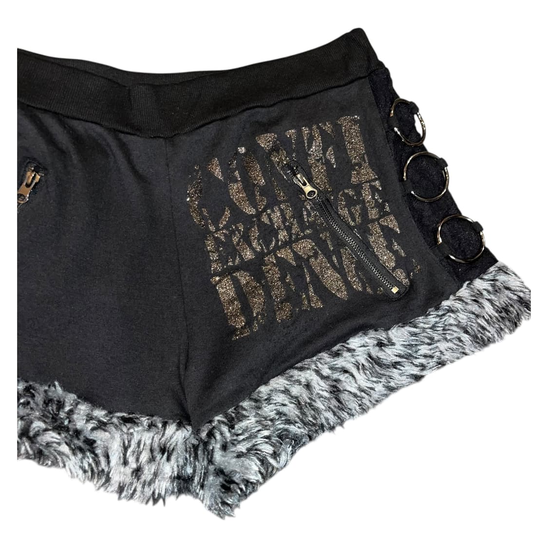 DIG DEEP 디그딥 호피퍼 사이드링 밴딩 면반바지 펑크y2k갸루 상품이미지2