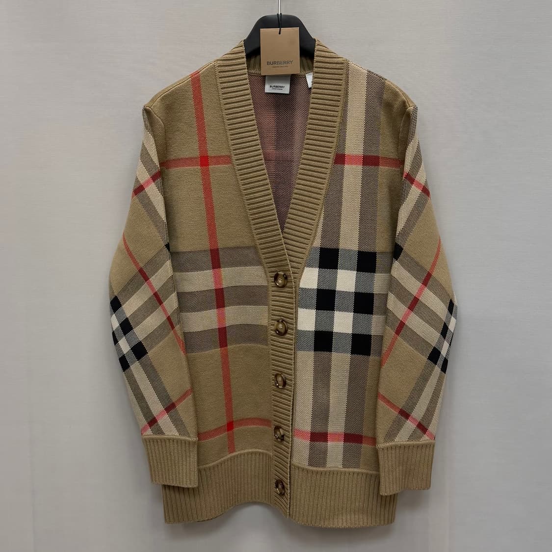 버버리 체크 울 블렌드 가디건 (95)  상품이미지1